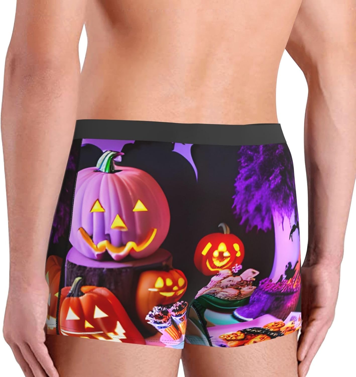 Halloween Carnival Party Print Men'S Boxer Briefs Soft Breathable Polyester Fabric With Comfortable