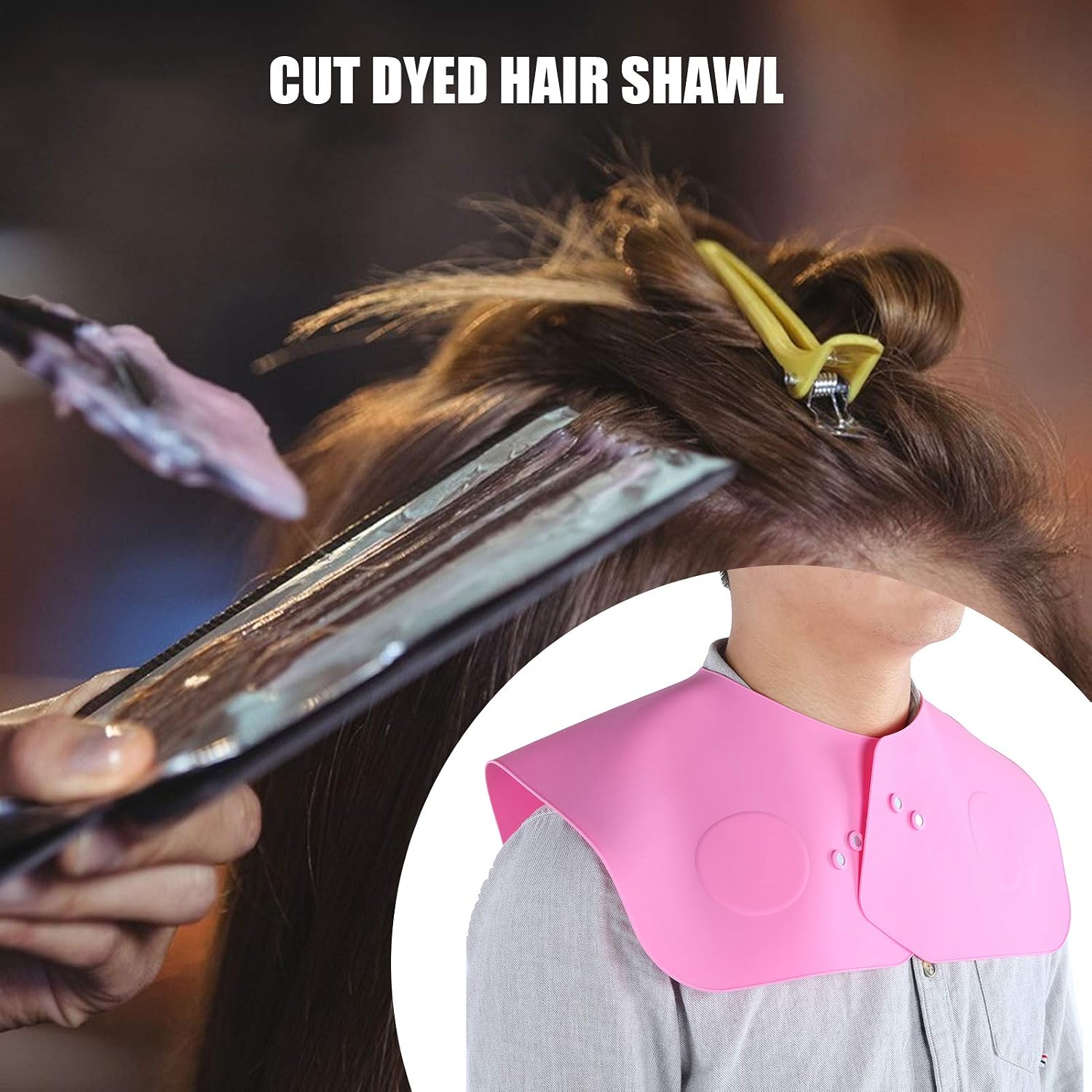 Joyzan Waterproof Hair Cutting Collar, Silicone Haircut Weighted Cape Dye Guard Shield Neck Wrap Mat Salon Hairdressing Pad
