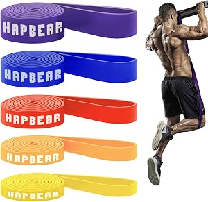 HAPBEAR Bandes d'aide à tirer - Bandes de traction - Bandes de résistance - Bandes d'exercice Bandes de résistance Ensemble - Bandes d'entraînement pour l'entraînement, l'étirement, la musculation