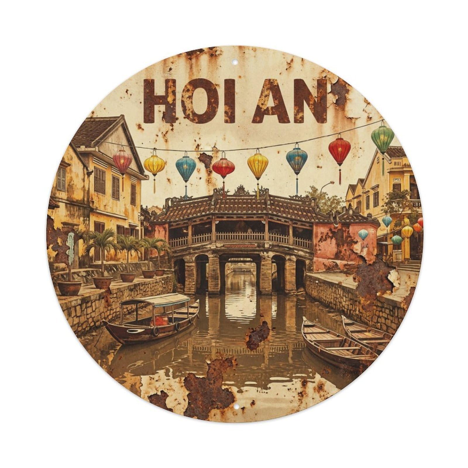 Xanthor Style Retro Travel Vietnam Hoi An 2 Metal Tin Sign