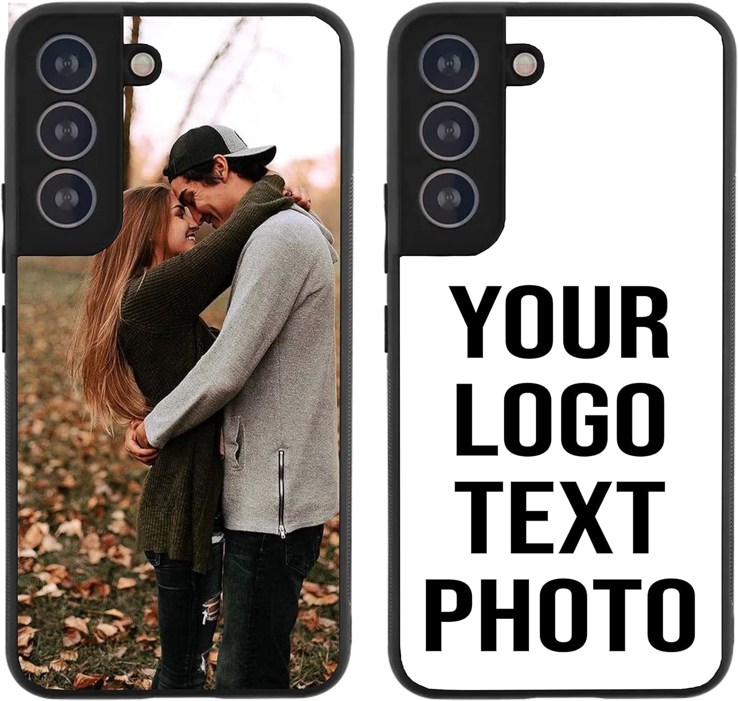 Personalised Phone Case For Samsung Galaxy S24, Personalised Image/Picture/Photo Custom Design PC + Soft TPU Rubber Phone Case for Samsung S24 (Galaxy S24 5G) Black