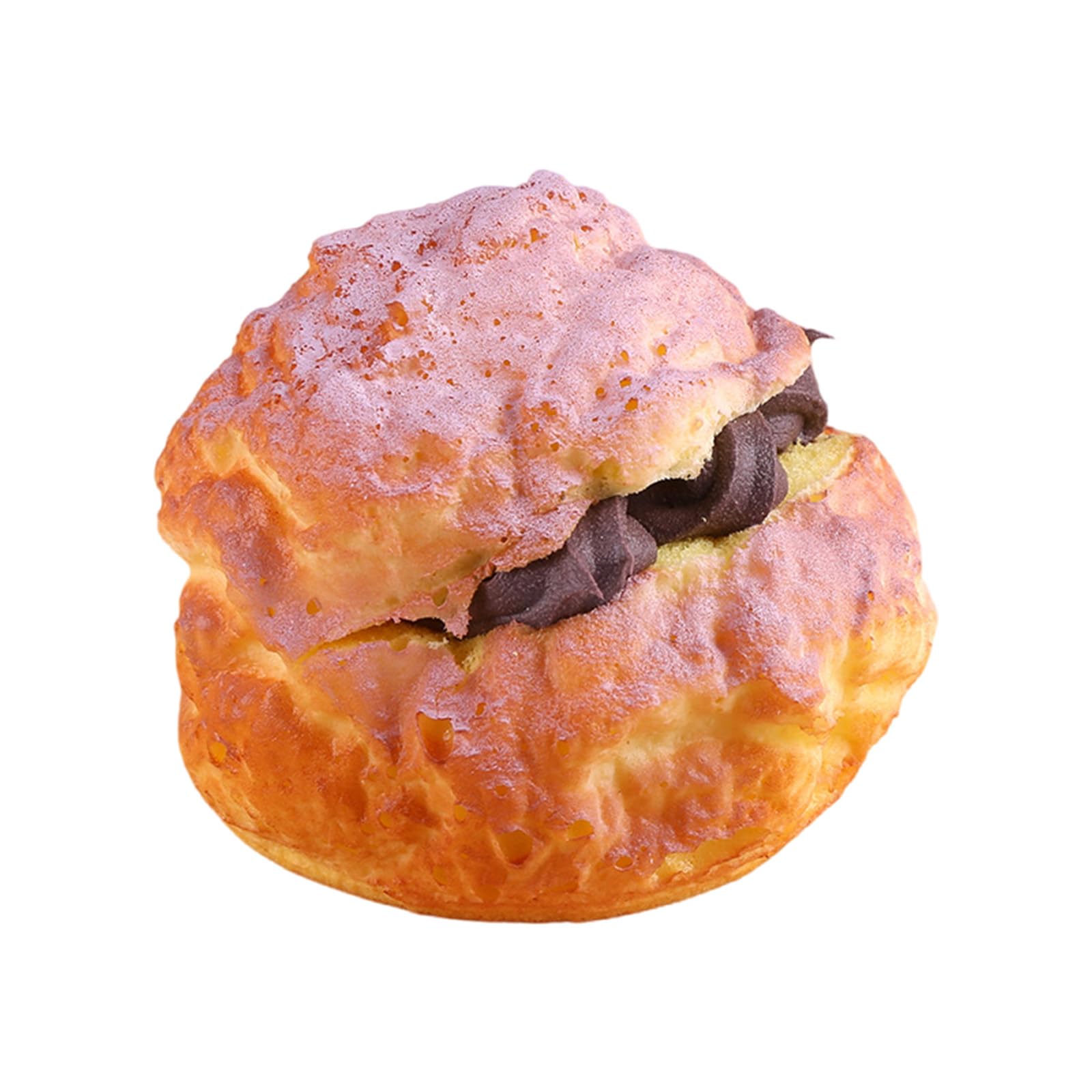 Tsophreniq Realistic Puff Bread Model Artificial Bread Dessert Model Matcha Chocolate Creamy Fruit for Shop Display Chocolate Flavored