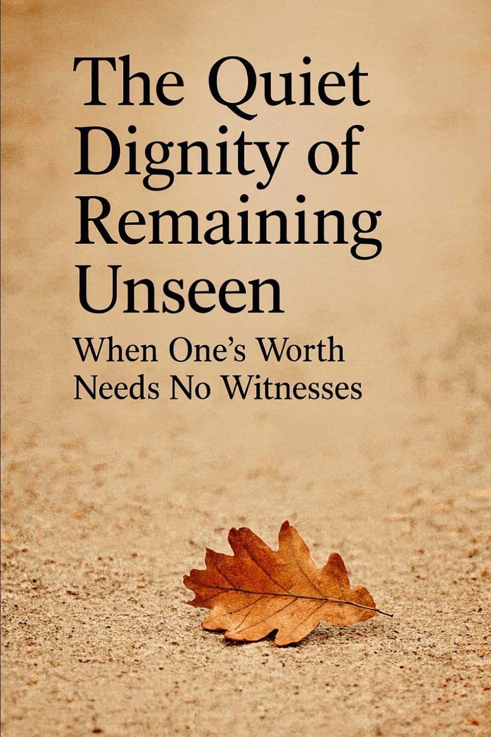 The Quiet Dignity of Remaining Unseen: When One’s Worth Needs No Witnesses