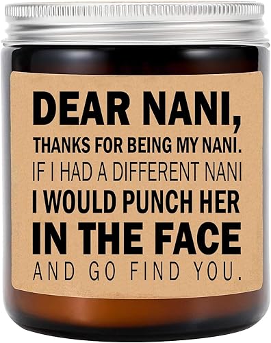 Averaze Nani Candle-Nani Regalos de nietos-I'd Punch Another in The Face-Fun Gag para el Día de la Madre, velas perfumadas de lavanda, 8 onzas
