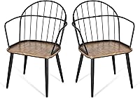 Vista 1 de Dining Chairs and Table & Chair Sets - 2-Pack Modern Wood Seat Metal Leg Side Chairs for Kitchen, Dining Room, and Home Office Seating,Black