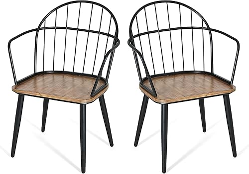 Miniatura 6 de Dining Chairs Set of 2 with Metal Legs - Modern Table & Chair Sets for Kitchen Dining Room and Office Desk Chair Seating,Black