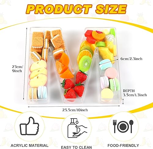 Miniatura 2 de Bandeja de letras de acrílico de 10 pulgadas, bandeja rellenable de cartas, plato acrílico para dulces para cumpleaños, aniversarios, fiestas, cajas