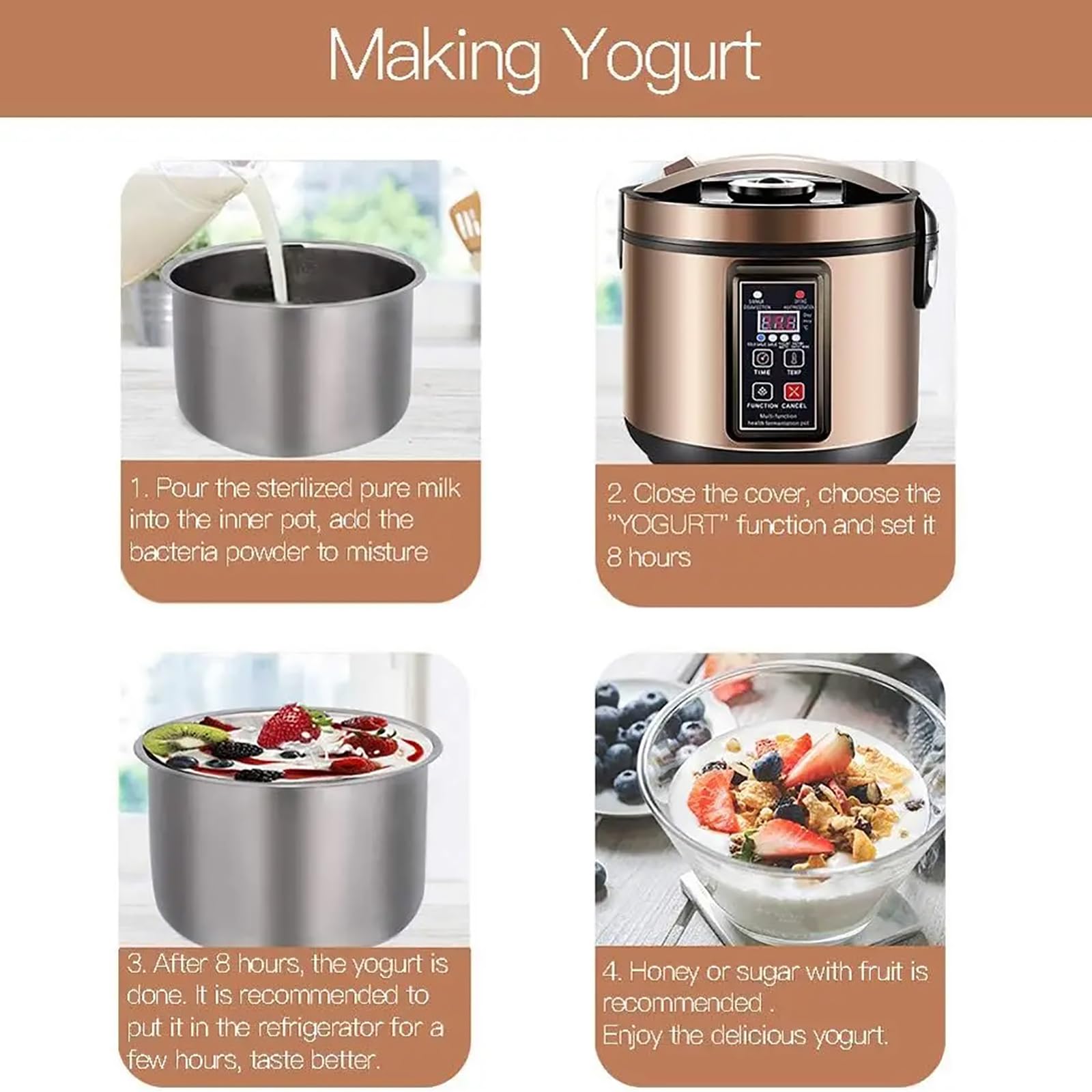 5L Noir Fermenteur Ail Entièrement Automatique Contrôle