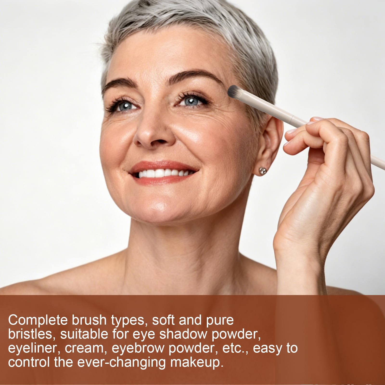 10-teiliges Augen-Make-up-Pinsel-Set, professionelle Lidschatten-Pinsel mit Reiseetui, verbesserte und grundlegende Pinselformen, weiche vegane Borsten, umweltfreundlicher Griff zum Verblenden