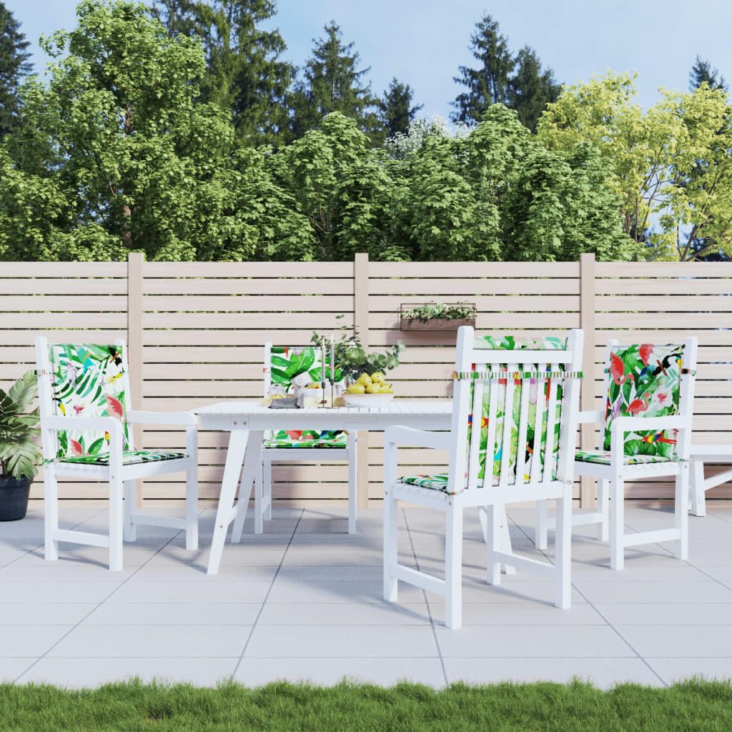 4 cuscini imbottiti per sedia a schienale basso, in tessuto di poliestere, antiscivolo, con lacci ed elastico, per sedie da giardino, terrazza, sala da pranzo, ufficio, uso esterno