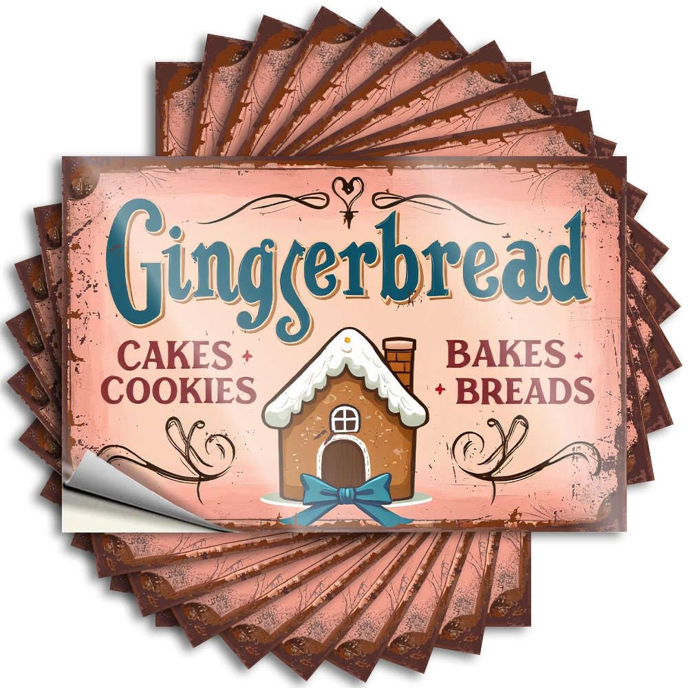 Fzfn Colour Crazy Stickers, Funny Home Decor Tumbler Gingerbread Cakes Cookies Bakes Breads. | Funny Quote Double Decals(6X9cm)