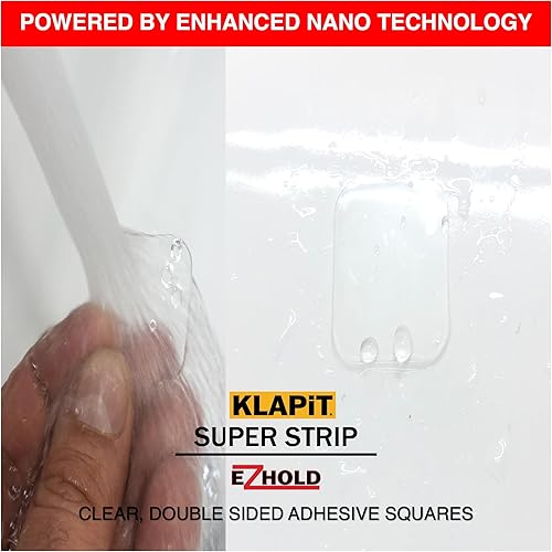 Miniatura 2 de KLAPiT Super Strip EZHold 16 piezas de cinta de montaje de 1 x 1 pulgada cuadrados - Soporta hasta 15 libras