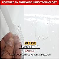 Vista 2 de KLAPiT Super Strip EZHold 16 piezas de cinta de montaje de 1 x 1 pulgada cuadrados - Soporta hasta 15 libras