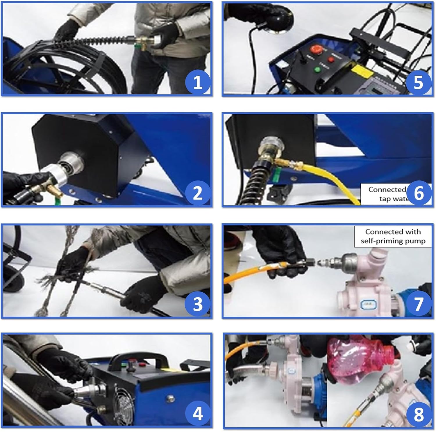 Oil Fume Duct Pipeline Cleaning Machine 220V Industrial Oil Stains Remover Dust Removal for Fume Exhaust 3.94-31.5 inch Pipe Diameter with 6pc Cleaner Brushes and 49.21 ft Flexible Shaft