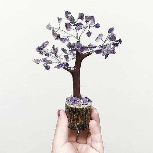 Miniatura 4 de Árbol de la vida con piedras preciosas de amatista natural, 60 cuentas