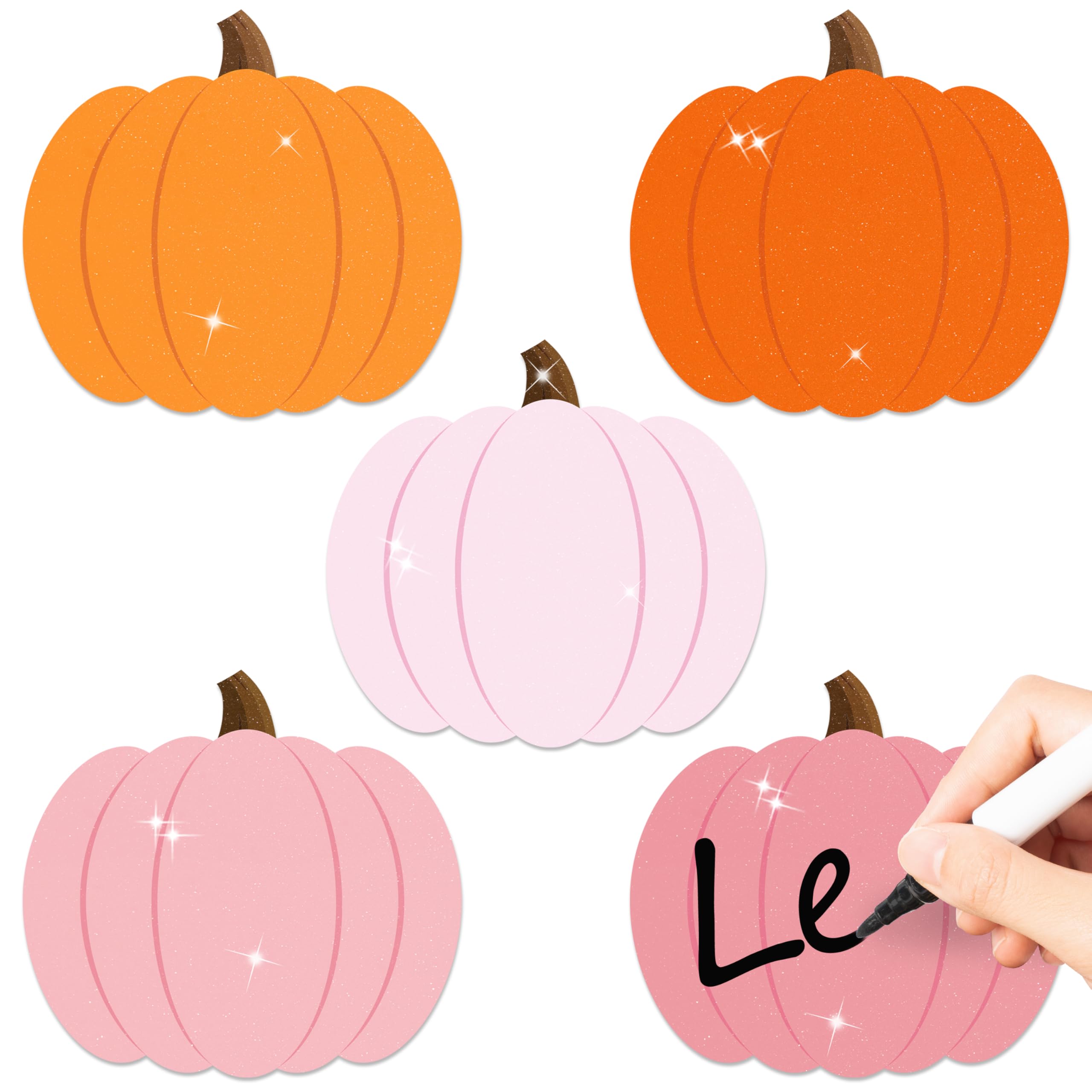 Glitter Autumn Pumpkin Cutouts for Birthday Party Bulletin Border Decor