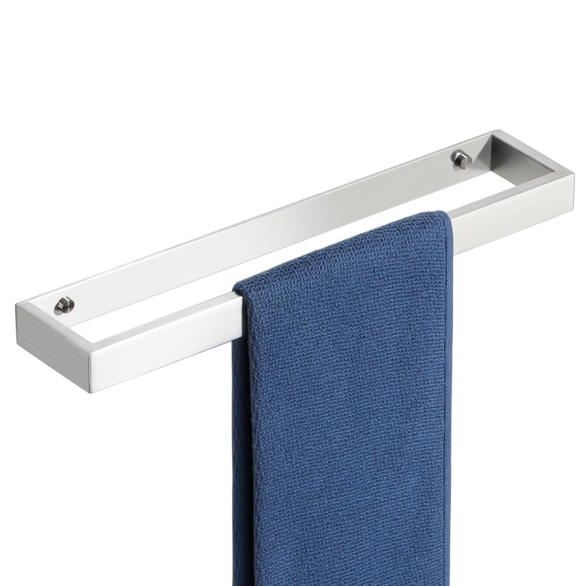 SAYAYO Hand Towel Holder Wall Mounted 40CM Brushed Towel Rail Bathroom Towel Ring, Self Adhesive & Screw-in, SUS304 Stainless Steel