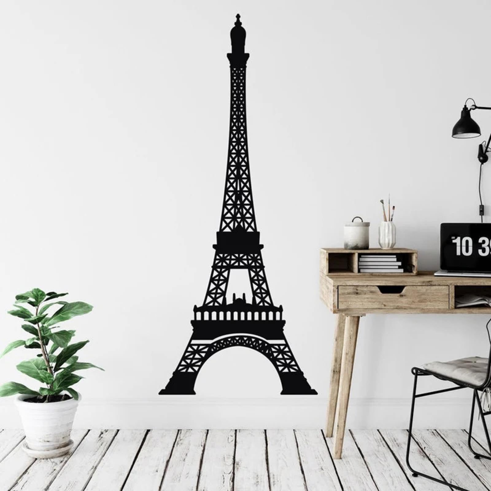 Weitaosm Girls Black Eiffel Tower Wall Sticker Paris Theme Room Decor French Style Wall Sticker Modern Home Decor Vinyl Mural