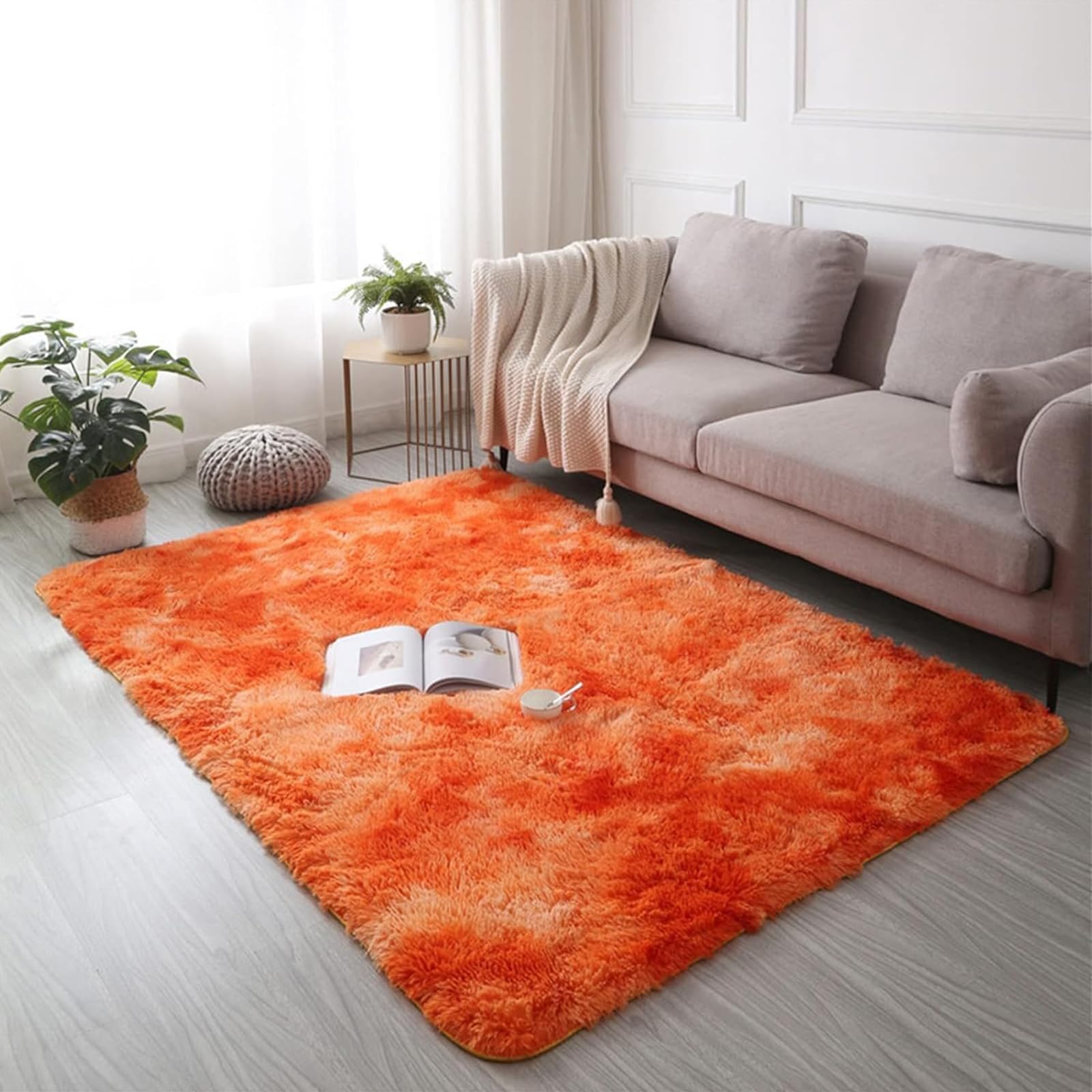 Amazon | AIMECOカーペット オレンジ色に染める ラグ 130×185cm 約1.5