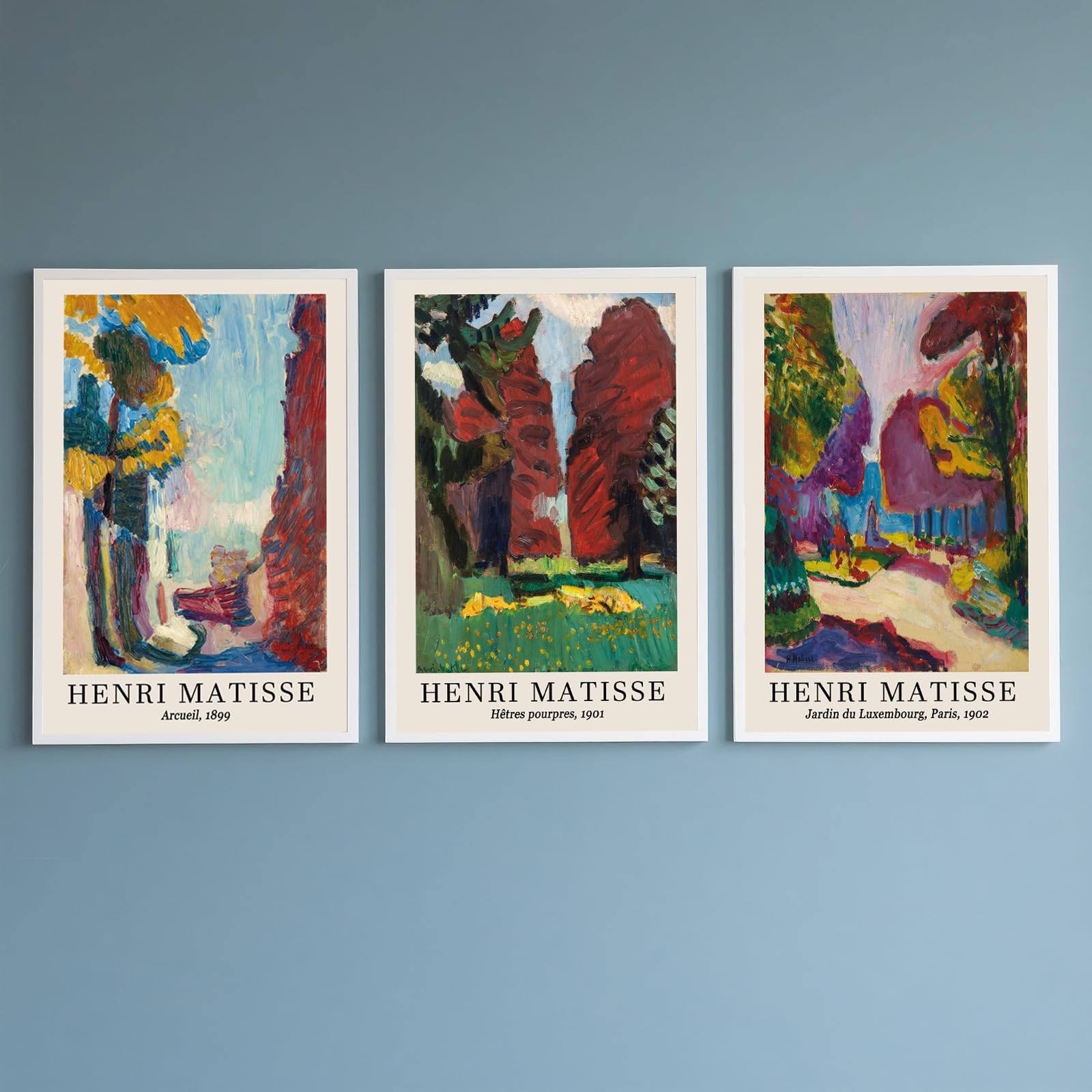 PWAAHDC Matisse Prints Set of 3 – Unframed A4 Abstract Wall Art, Vintage Exhibition Style Landscape Posters, Modern Artwork for Home Walls — image 1