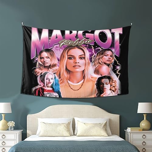 Miniatura 9 de QUIROEIU Margot - Tapiz decorativo de actor y Robbie, para colgar en la pared, para dormitorio, sala de estar, dormitorio, 60 x 40 pulgadas