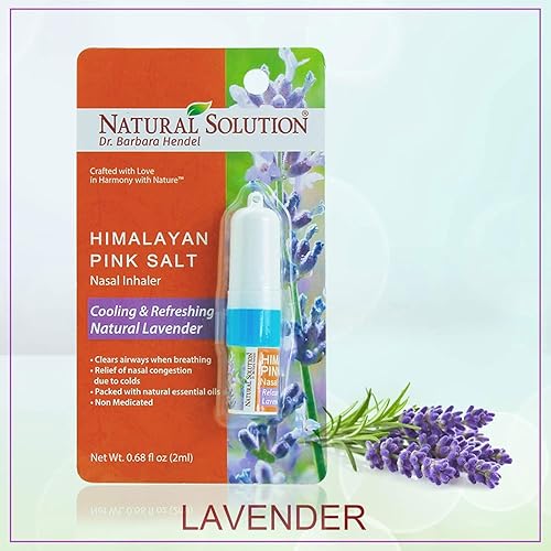 Miniatura 2 de Natural Solution Inhalador nasal de sal rosa con aceites esenciales de lavanda relajantes, remedio para alivio de los senos nasales, alergias,