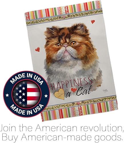 Miniatura 5 de Breeze Decor Juego de banderas de jardín de felicidad persa, clavija de madera, gato, gatito, miow, pata estropeada, mascotas, naturaleza, granja,