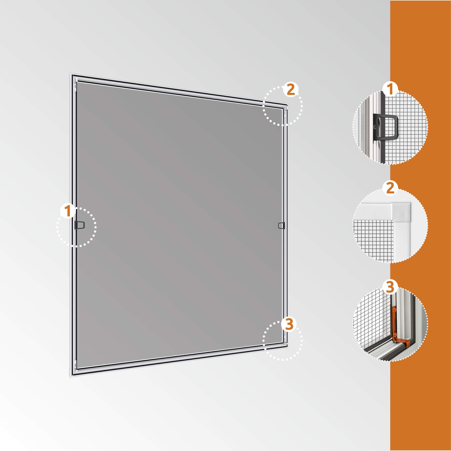 Windhager Insectenbescherming frame venster EXPERT, vliegengaas aluminium frame voor ramen, zelfbouwpakket 140 x 150 cm, wit