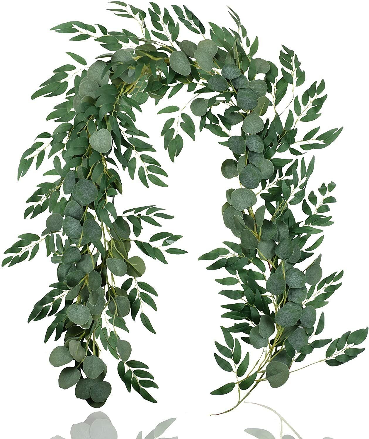 1pc Artificial Eucalyptus willow vine leaves Garland table runner faux twigs for wedding arch wall decor birthday party accessories mantle garland outdoor outdoor theme parties greenery hanging leaves