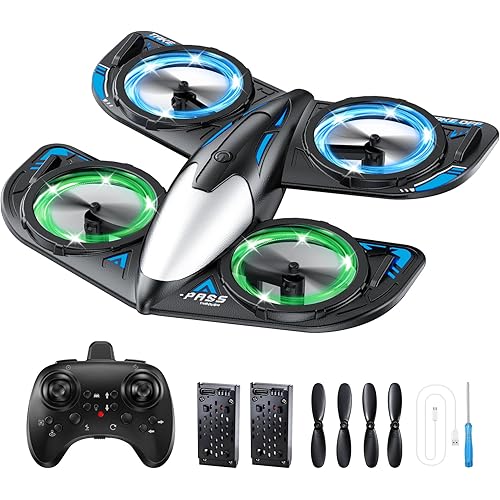 RC Drone for Beginners, Foam Remote Control Drone with Cool Lights, 360° Flip, Altitude Hold, 3 Speed ​​Modes, Collision Protection and Ease of Use, RC Airplane Quadcopter Toy Gift for Boys and Girls