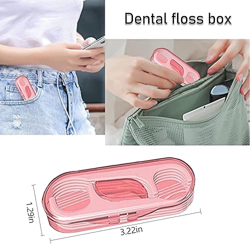 Miniatura 3 de Dispensador de hilo dental, estuche de hilo dental de viaje, palillos de dientes profesionales con estuche de viaje, púas de hilo dental superfinas