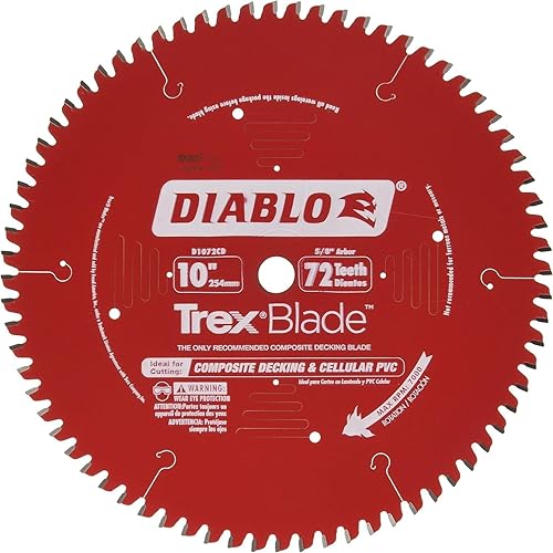 Miniatura 6 de Diablo TrexBlade - Hoja de sierra para compuestos y plástico, diámetro de 12 pulgadas, 84 dientes MTCG, eje de 1 pulgada, corte de .102 pulgadas,