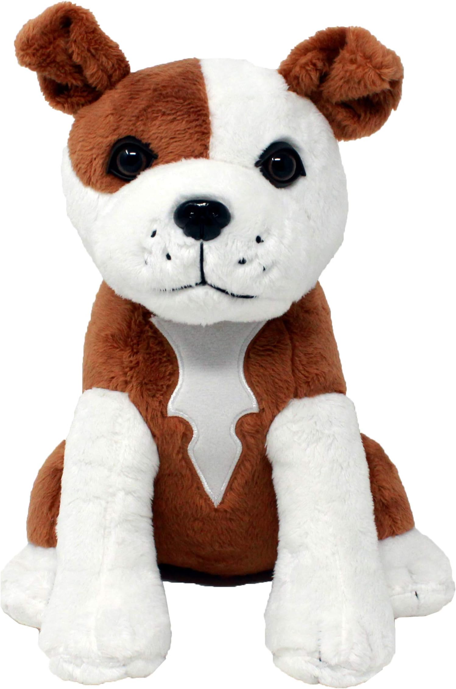 Shelter Pets 10" Brown & White Pitbull Plush - Tillman - Real-Life Adopted Staffordshire Terrier - Supports Animal Shelters