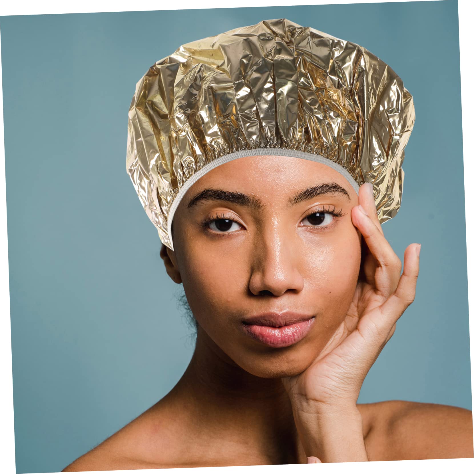 FRCOLOR 2sets Hair Dye Hat Heat Cap for Deep Conditioning Tinfoil Processing Hat Salon One Size Fits All 4pcs*2