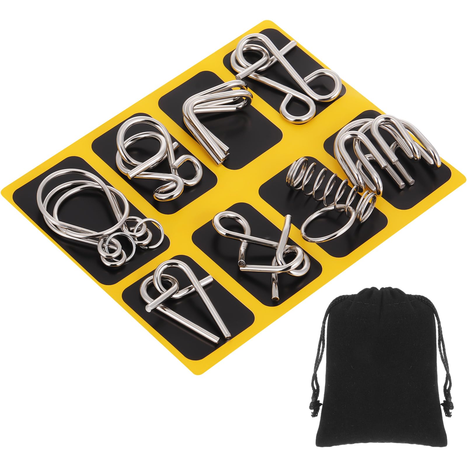 Amazon.com: Yilloog Metal Wire Puzzle Set of 8 with Pouch