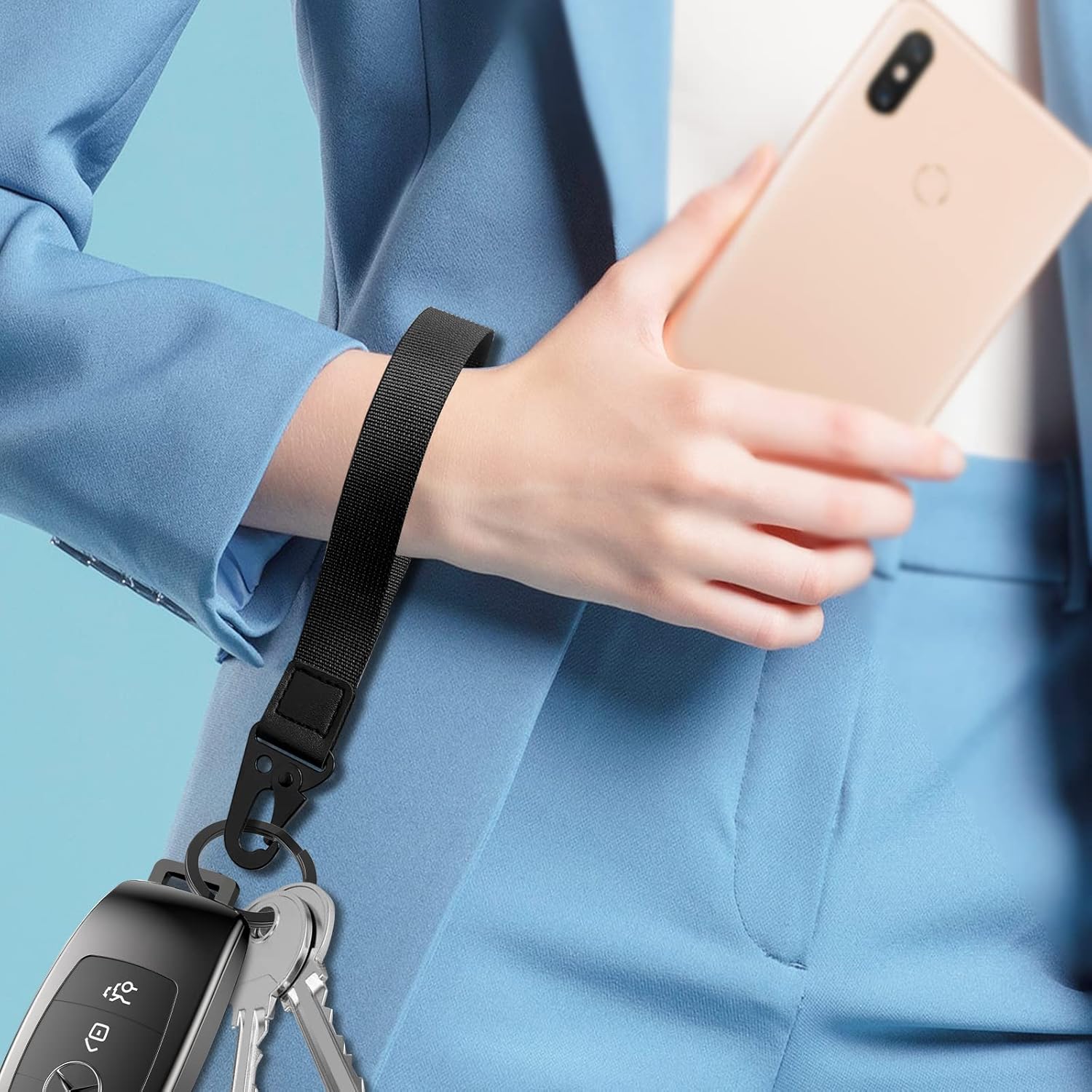 Idakekiy Wristlet Strap for Key, Hand Wrist Lanyard Key Chain Holder for Men and Women - Image 2