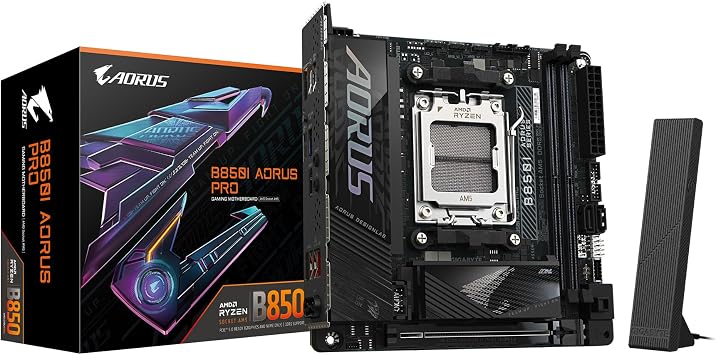 GIGABYTE B850I AORUS PRO - White Mini-ITX Gaming Motherboard for AMD Ryzen Compact PC MB6680