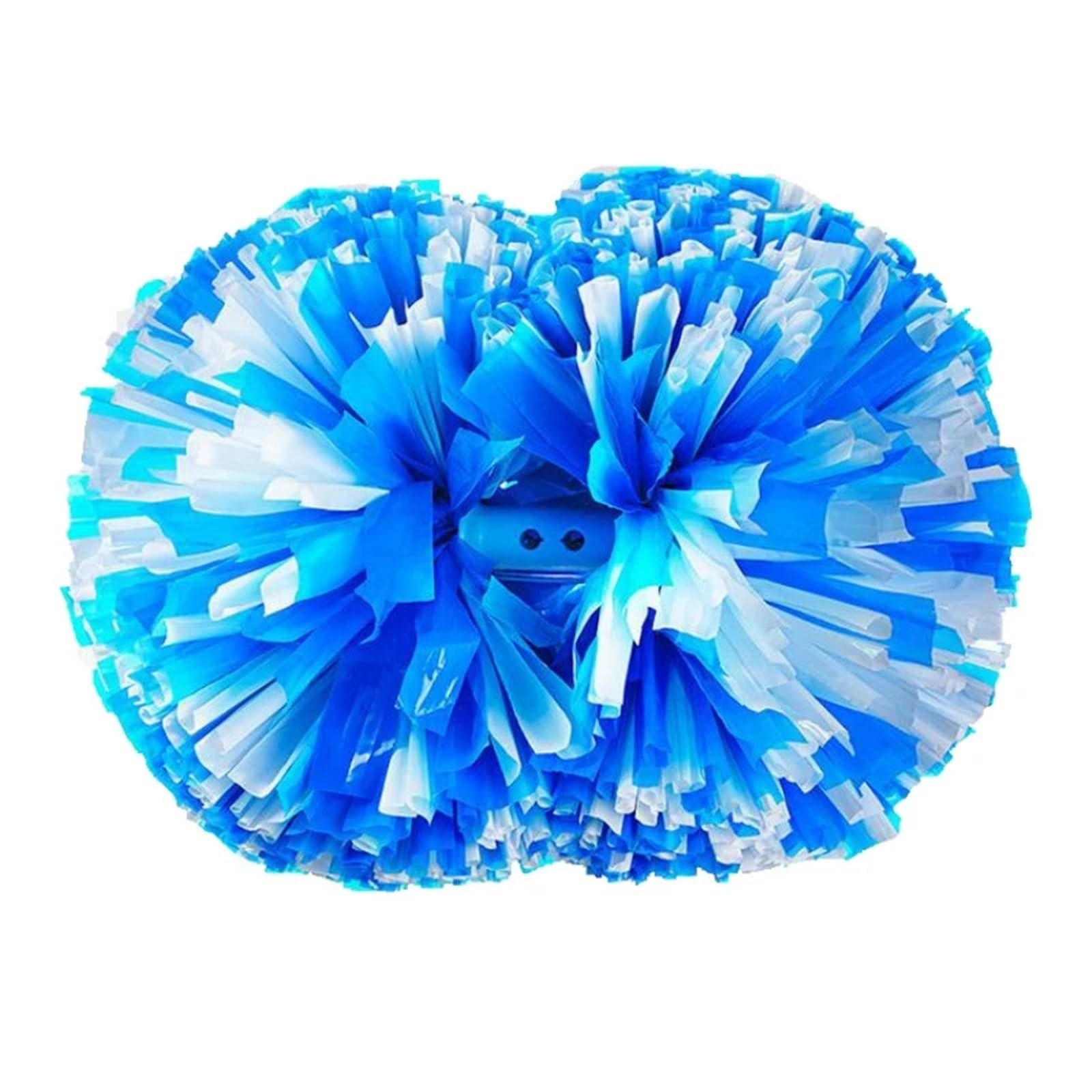 Cheerleader Pom Poms 2 Pack Cheerleading Pom Poms with Baton Handle for Team Spirit Sports for Adults Sport Competition(Color7)