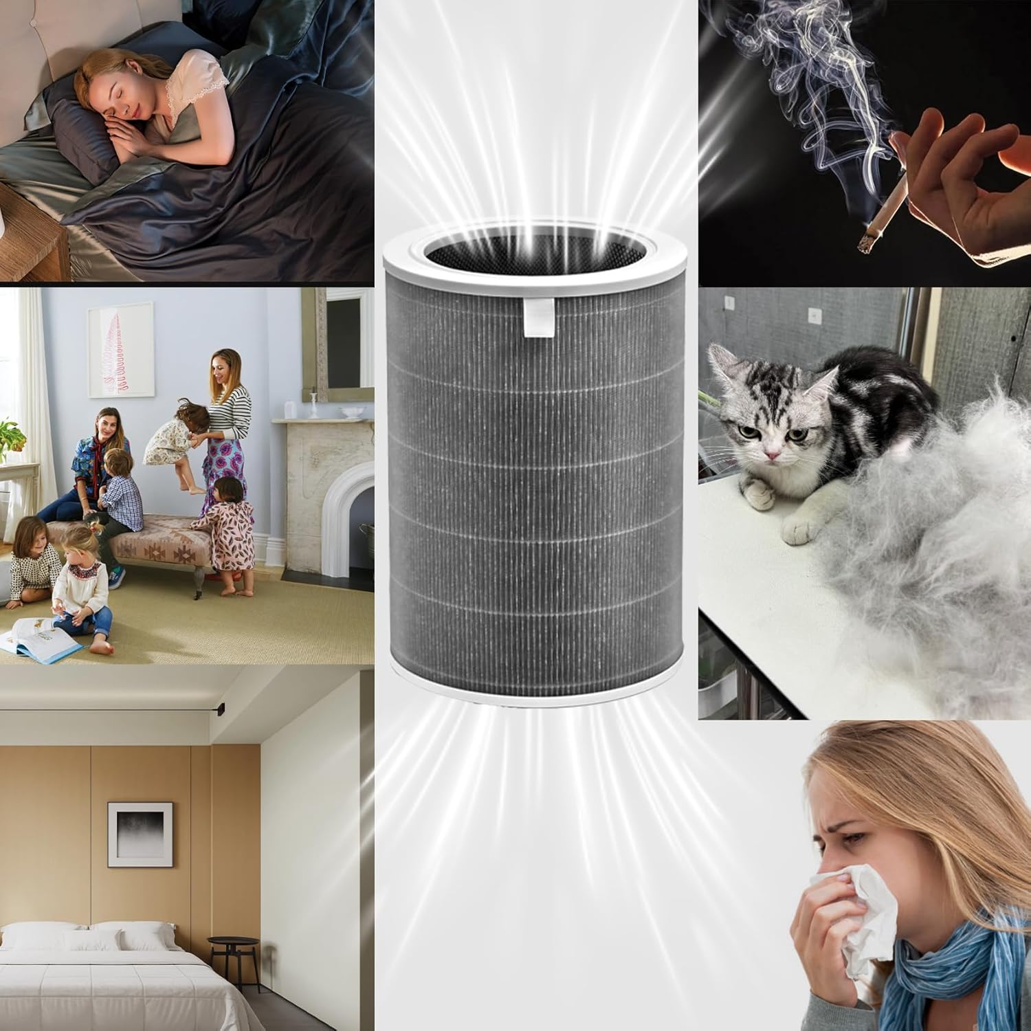 M8R-FLH Mi Filter for Xiaomi Mi 3C 3H 3, 2C 2H 2S, Pro Air Purifier with 3-Stage Filtration with Activated Carbon – Captures Dust, Hair, Pet Dander & smell | 2-Pack - Image 6