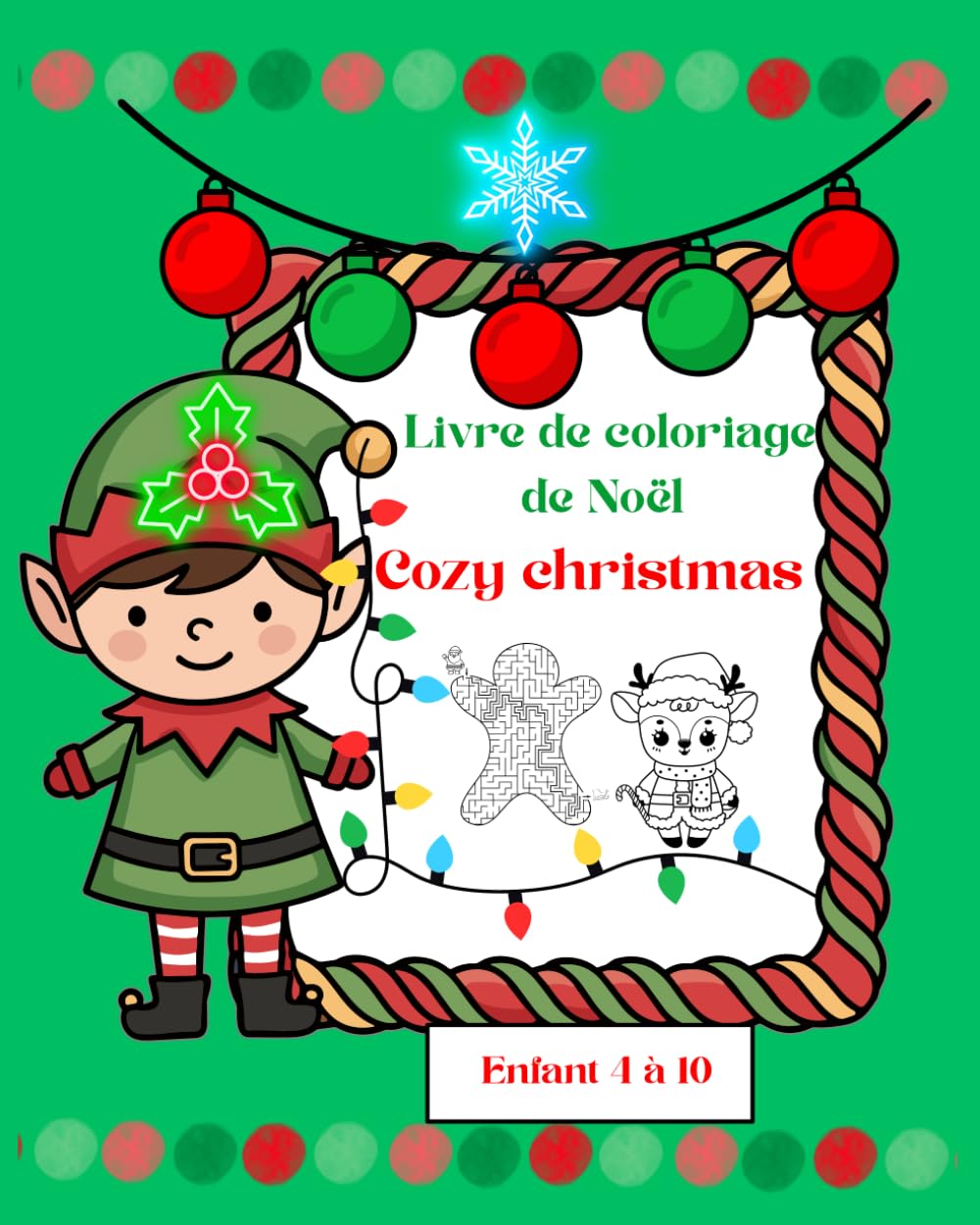 cozy christmas- Livre de coloriage de noël: Livre a colorier simple et amusant