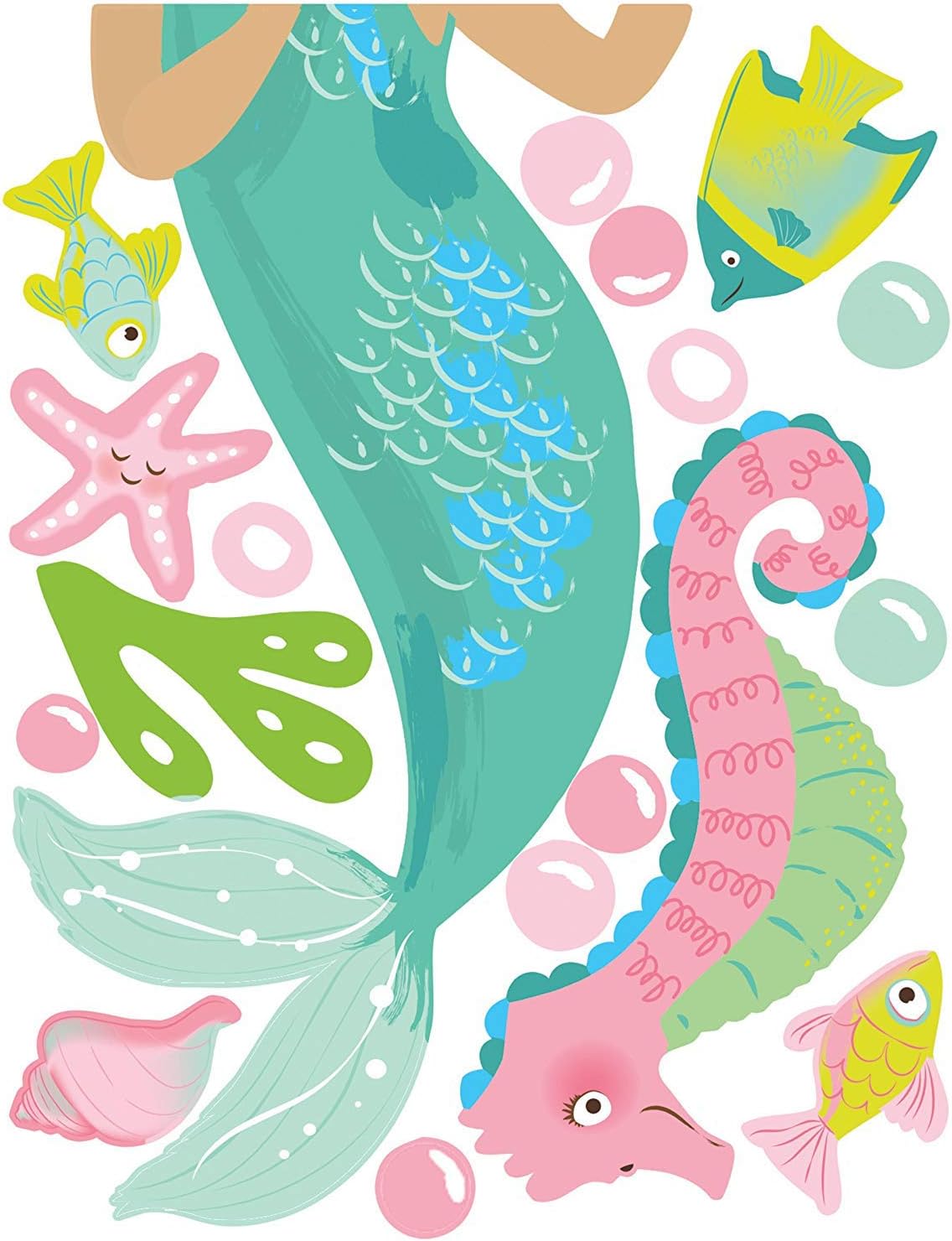 Exсluѕіvе Dіѕсоunt 60% Prісе Wallies Vinyl Wall Decals, Mermaid Wall Sticker for Girls Bedroom or Bathroom, 26 Pc