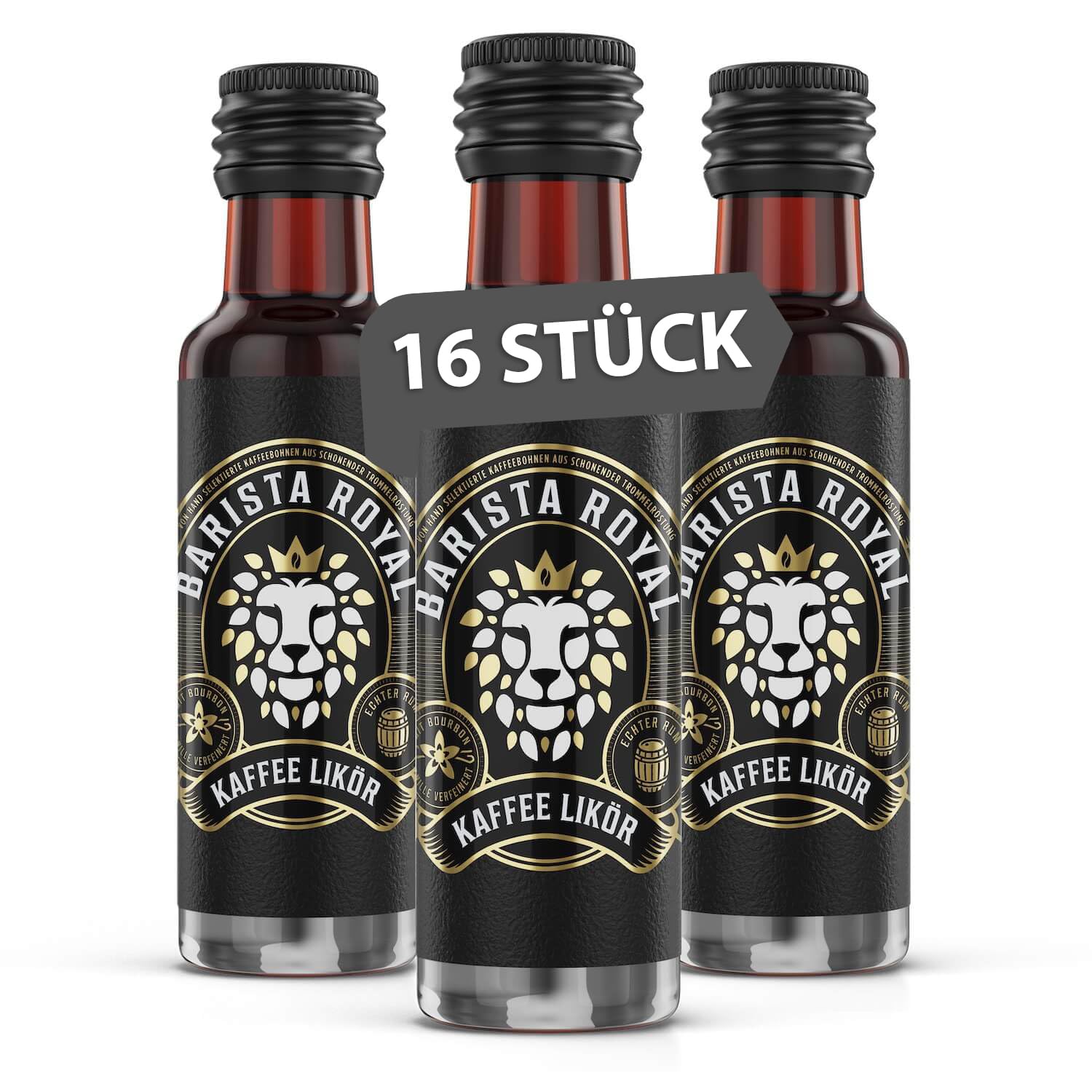 Kaffeelikör Kurzer/Stamperl mit Kaffeebohnen eigener Trommelröstung & echtem Rum - 20% - 16 x 20ml