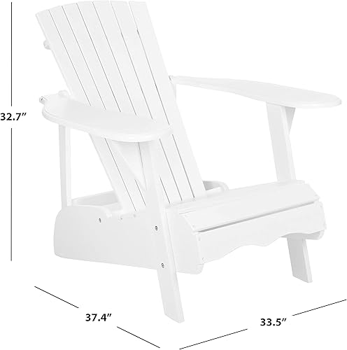 Miniatura 3 de Safavieh Patio Collection Hampton Adirondack - Silla de madera de acacia, color blanco