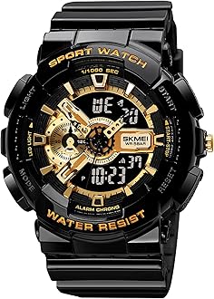 Sports Digital Waterproof Watch for Men – 50M Water-Resistant, Dual Time Display, Stopwatch, Alarm, LED Backlight, 12/24H Format – Durable PU Strap & ABS Case – Outdoor Tactical Watch - 1688