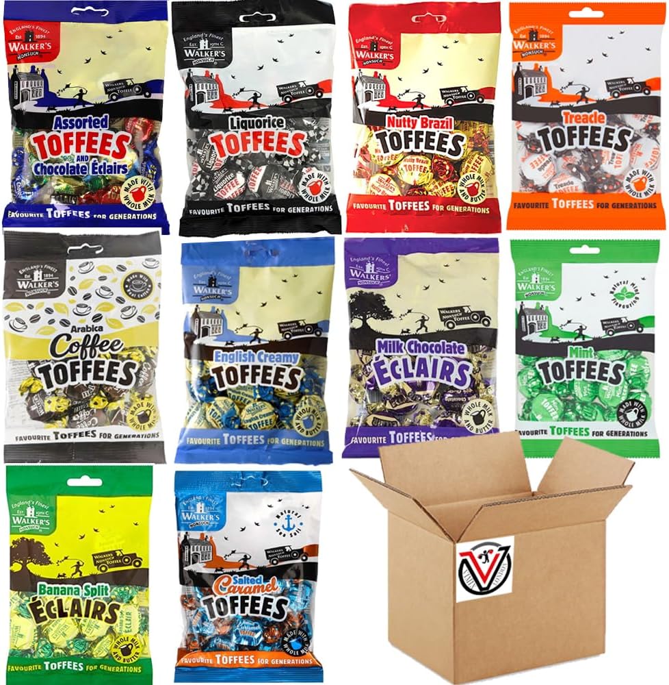 VIMIX Walker's Nonsuch Toffees 150g Liquorice, Nutty Brazil