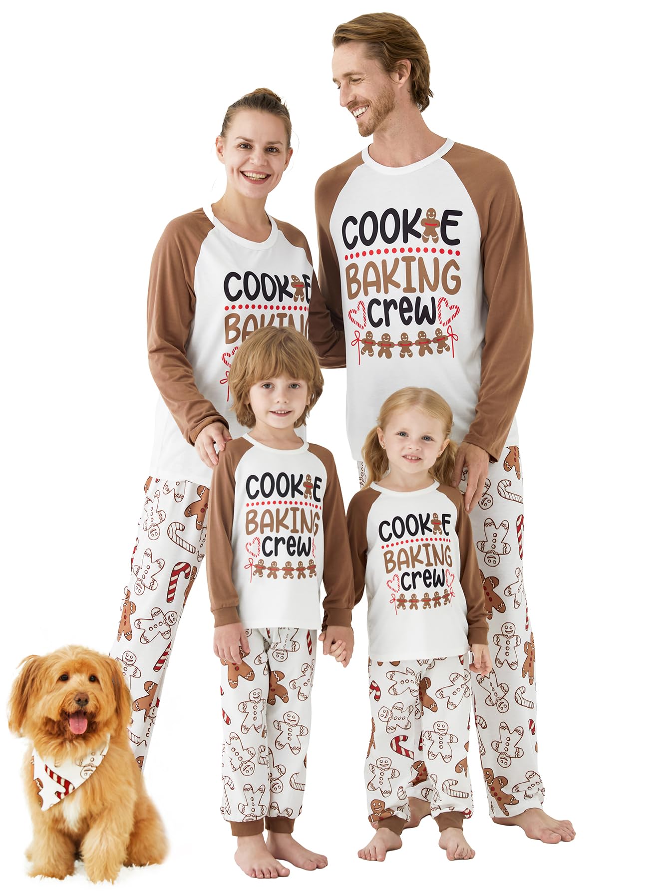 Christmas Pajamas for Family Matching PJ's Sets with Cute Pattern Tee and Pants-image-38
