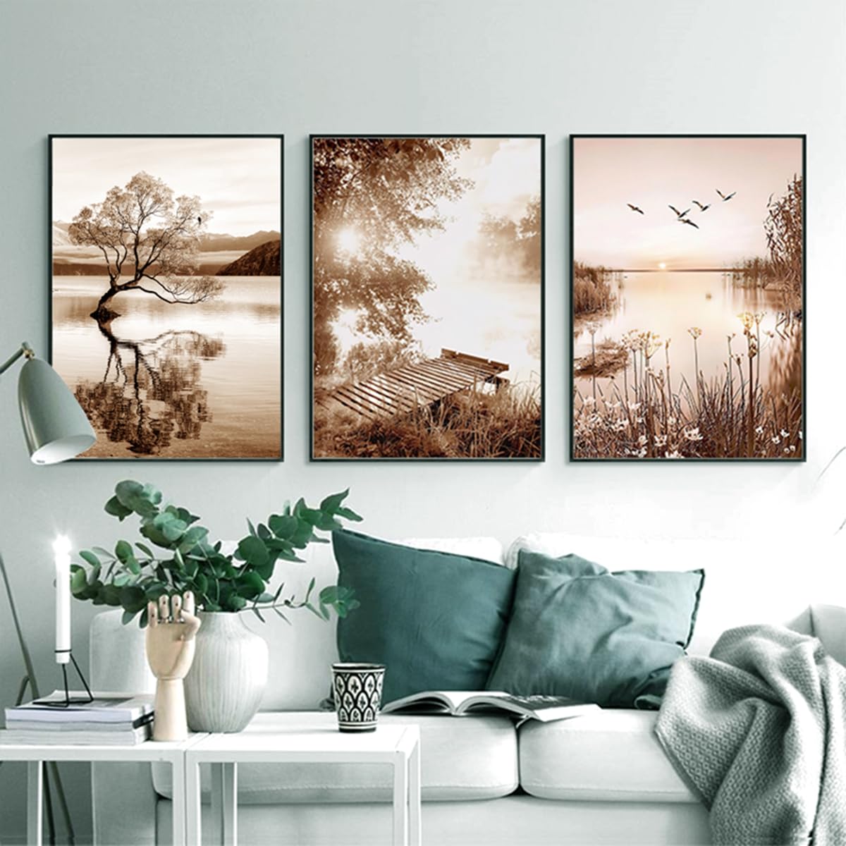 Set of 3 Poster Bohemian Poster Set Aesthetic Plant Pictures Modern Abstract Art Wall Pictures Boho Decorative Pictures - Image 2