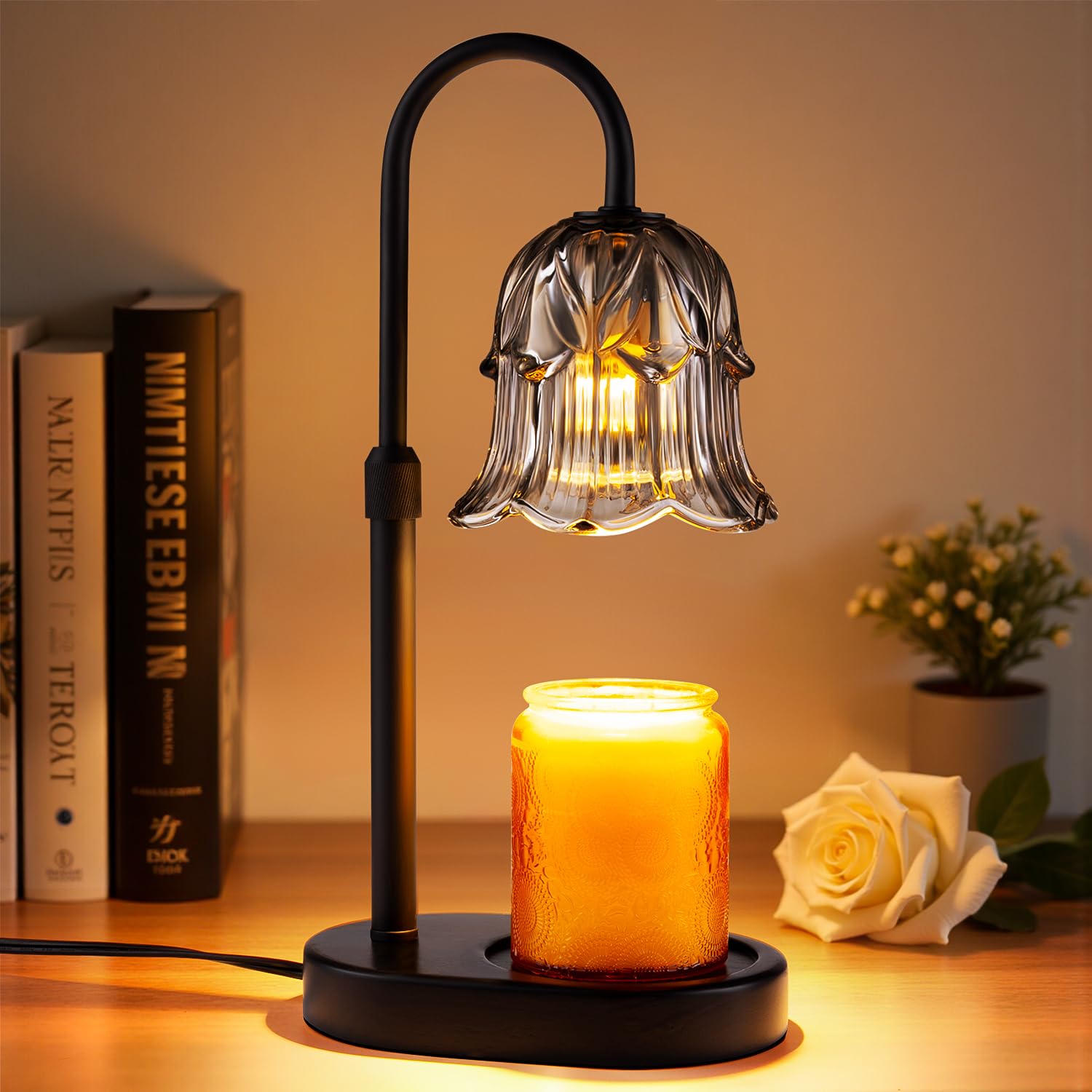 Candle Warmer Lamp with Timer - Dimmable Height Adjustable Electric Melter for Jar Candles Flameless with 2 Bulbs Gifts for Women Mum โ image 1
