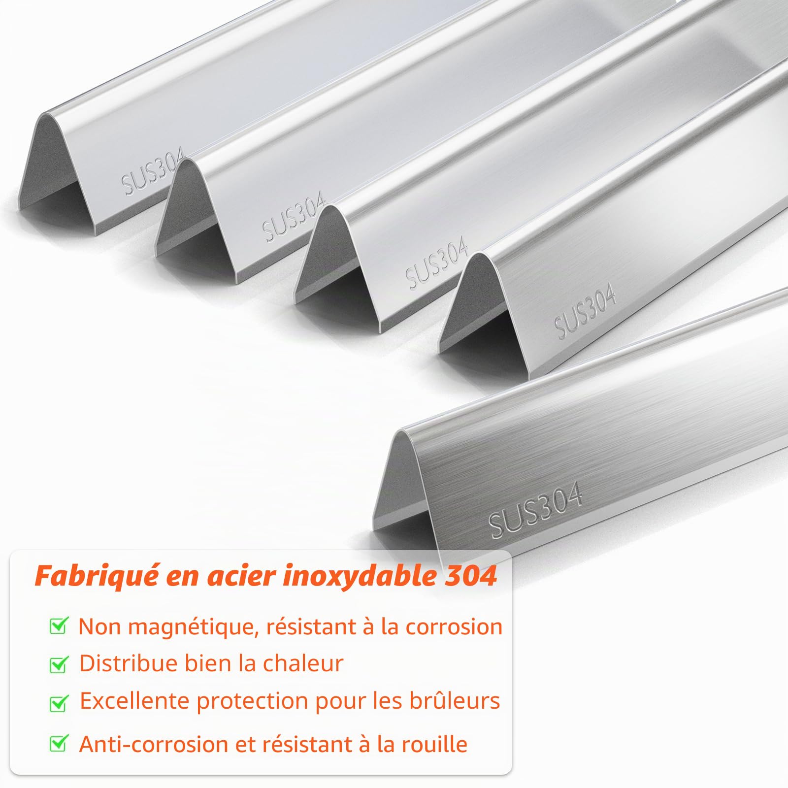 GFTIME 69787 Brûleur et barre de flavoriseur 7636 pour Weber Spirit I 300 Serie, Spirit E310 S310 E320 S320 E330 S330 (avec boutons de brûleur avant), 310 Classic, Spirit LX 310, pièces de rechange en