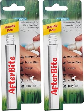 AfterBite Classic Mosquito Pen 2 Pack 14ml | Insect Bite Relief Pen for Mosquito, Midge, Wasp & Bug Bites | Fast Itch Relief for Adults & Kids | Travel Friendly First Aid Solution